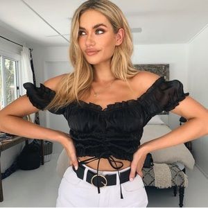 NWT Tiger Mist - Black Fleur Crop Top
